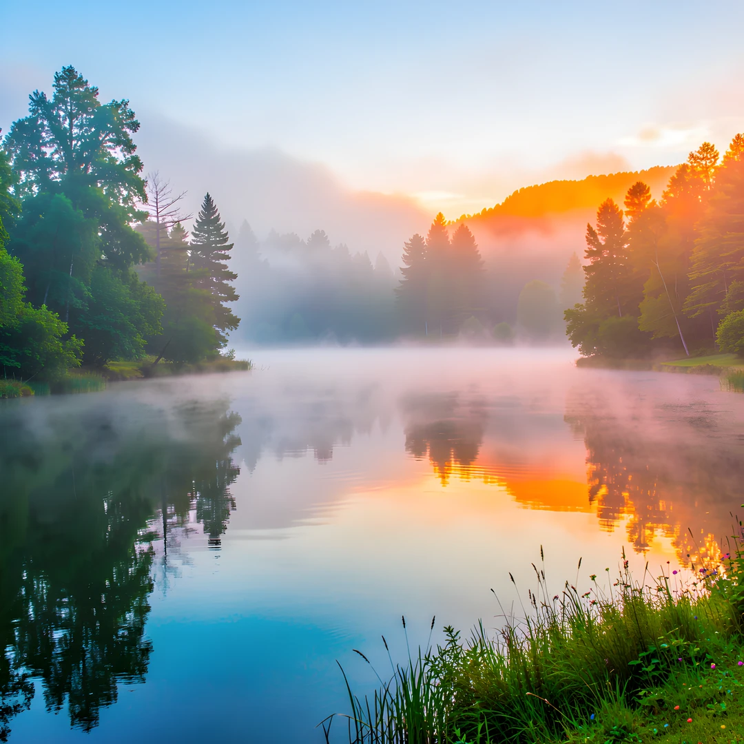 Lake Mist Sunrise