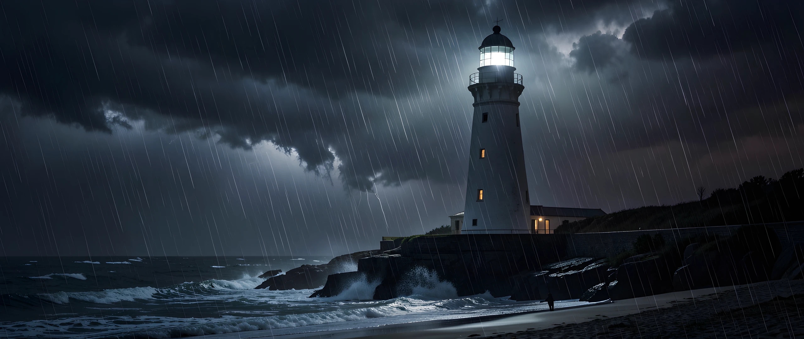 Stormy Lighthouse Night