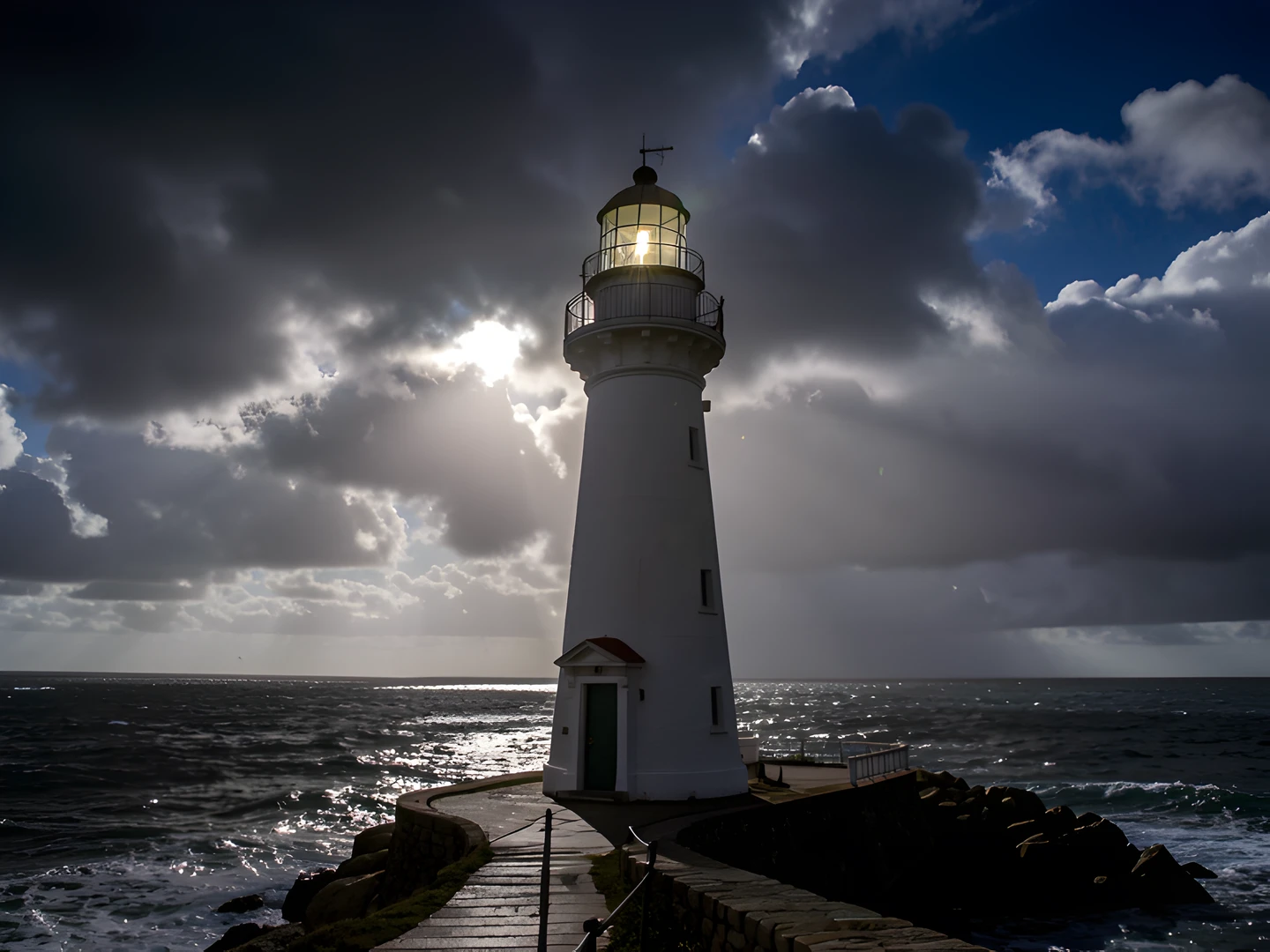 Stormy Lighthouse Night