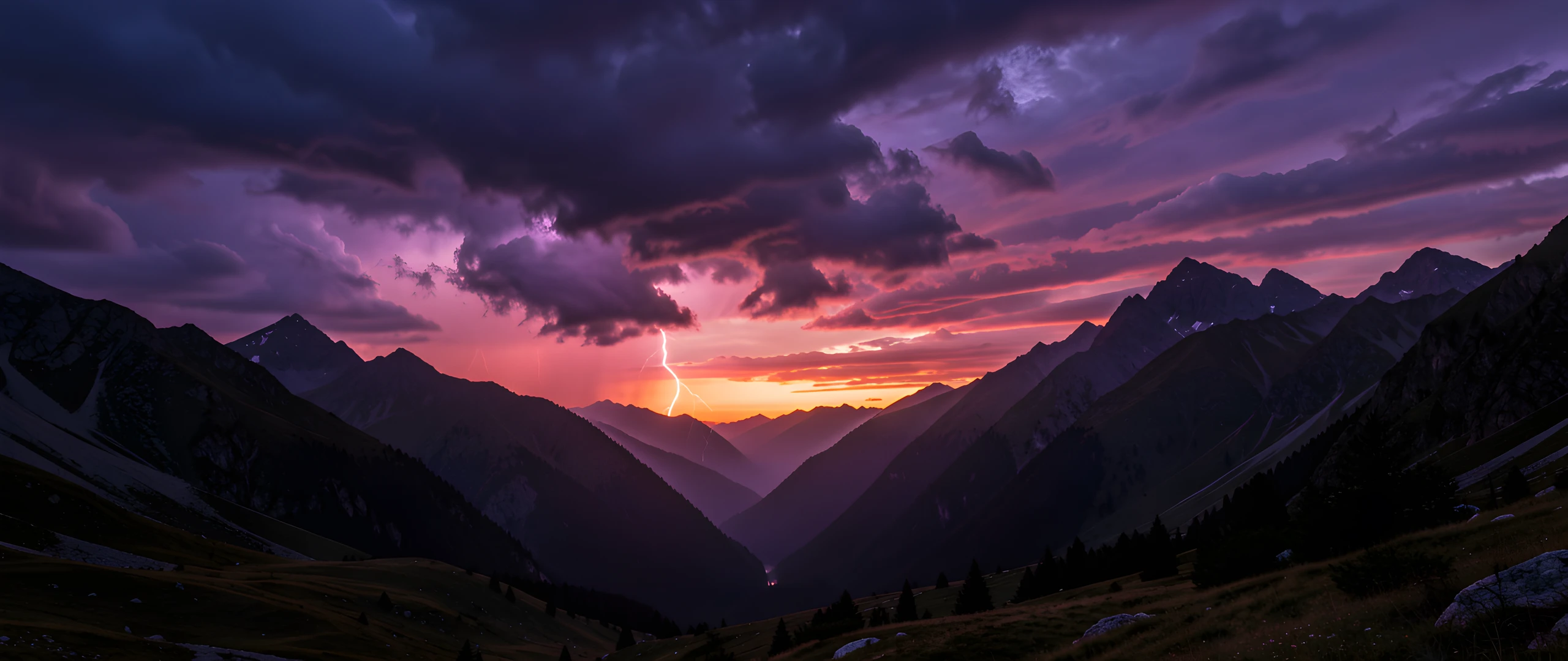 Twilight Mountain Storm