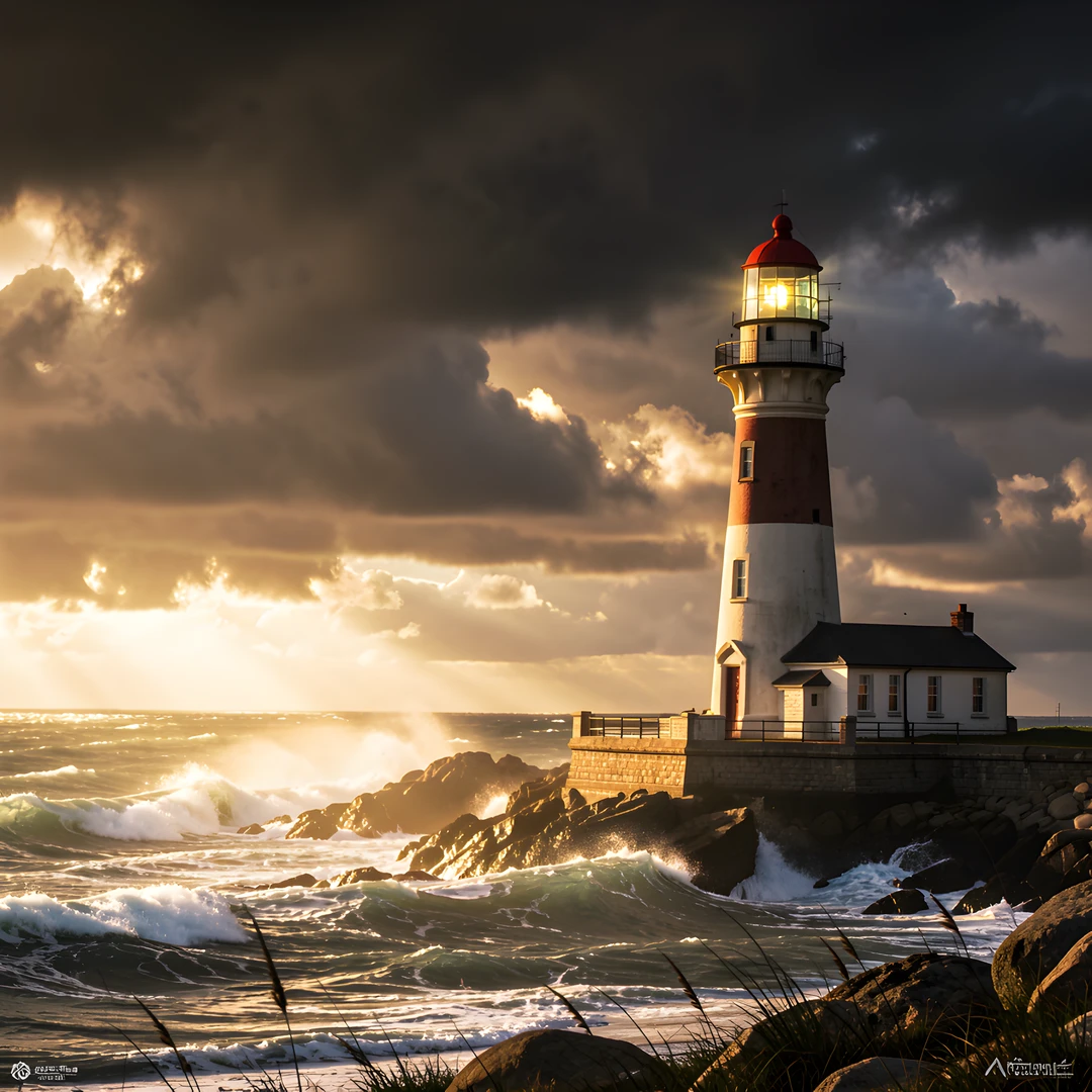Stormy Lighthouse Coast