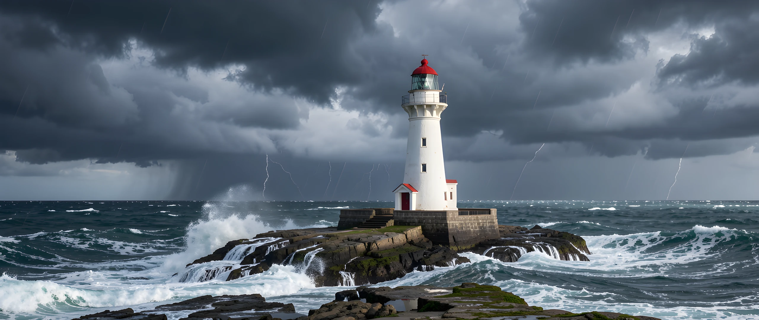 Stormy Lighthouse Coast