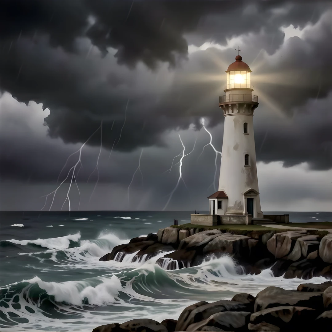 Stormy Lighthouse Sky