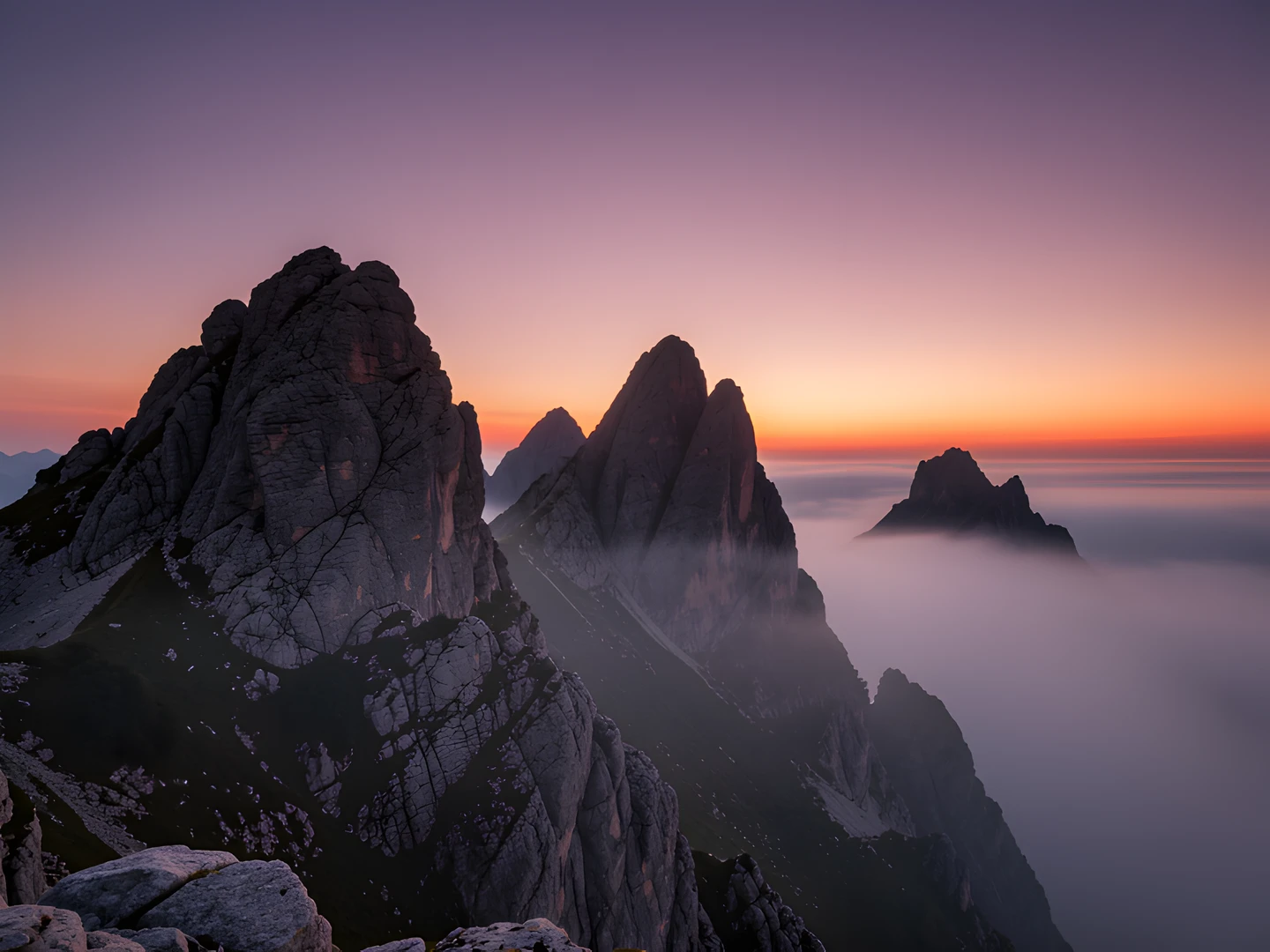 Twilight Mountain Peaks