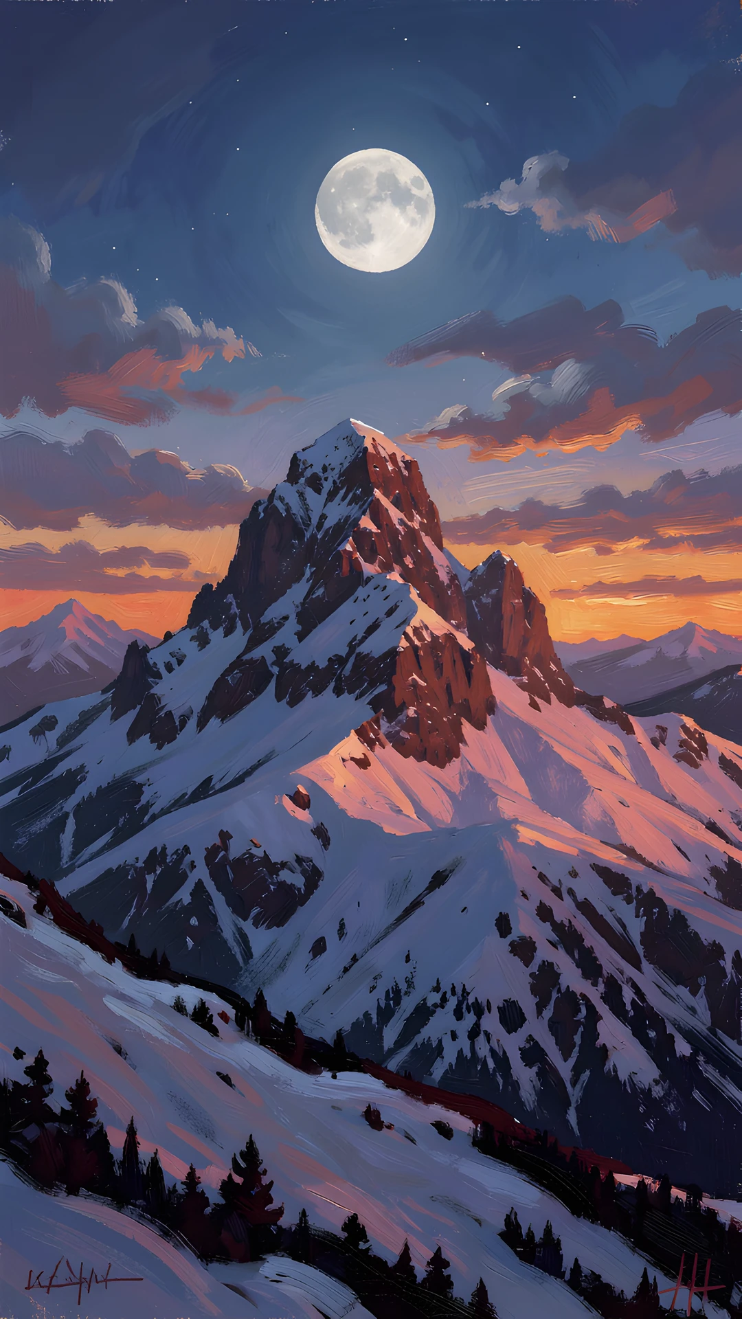 Moonlit Mountain Glow