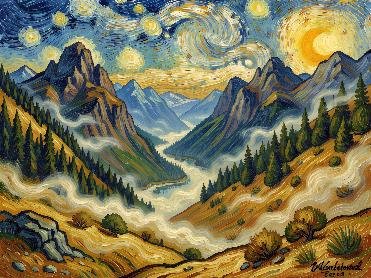 Starry Morning Valley