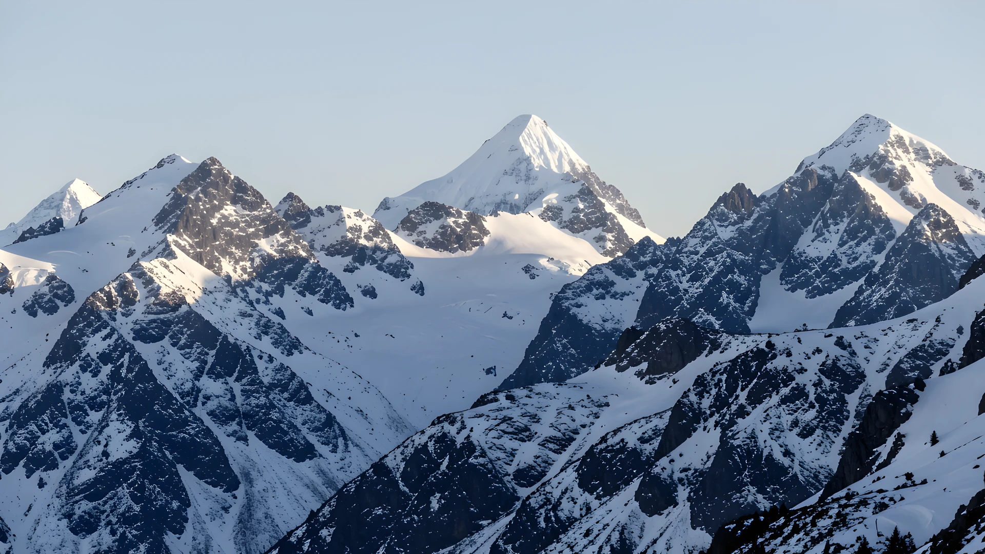 Frozen Alpine Peaks