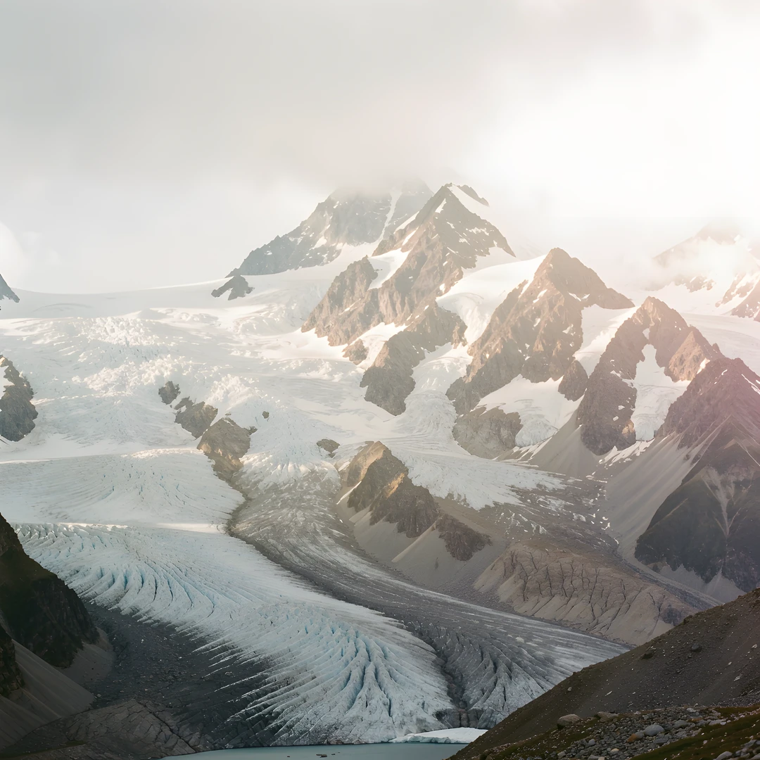 Frozen Glacier Scene