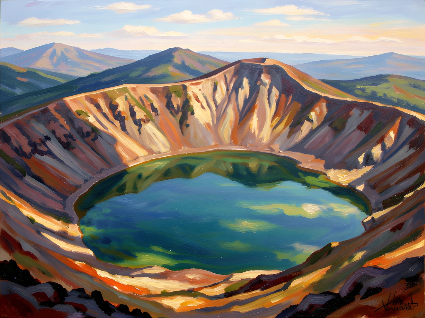 Volcanic Lake Scene