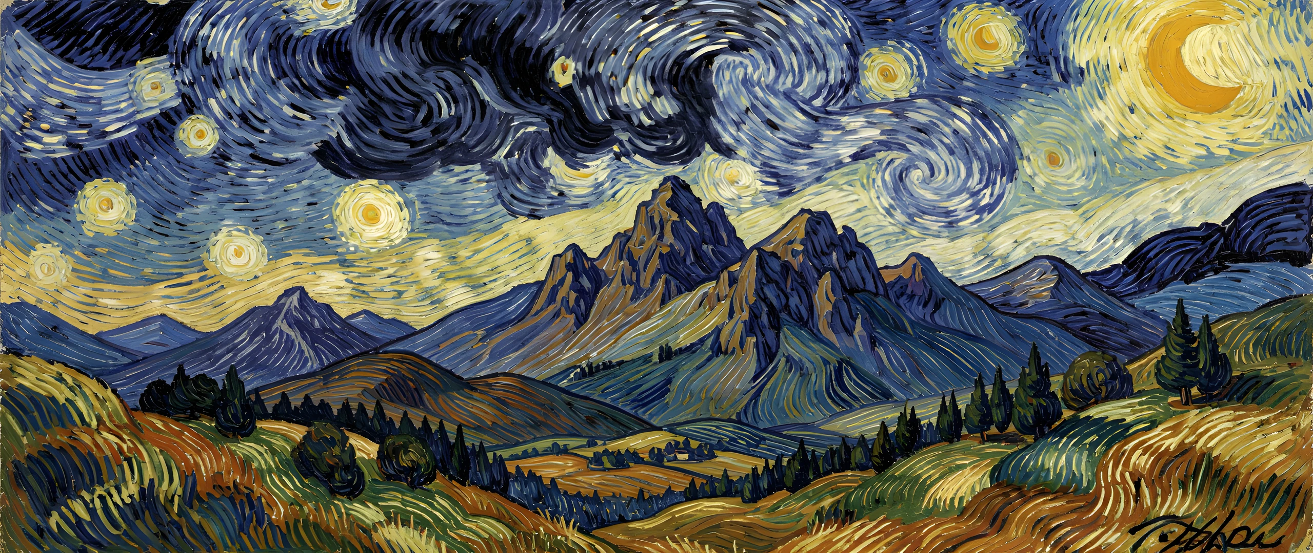 Starry Mountain Landscape