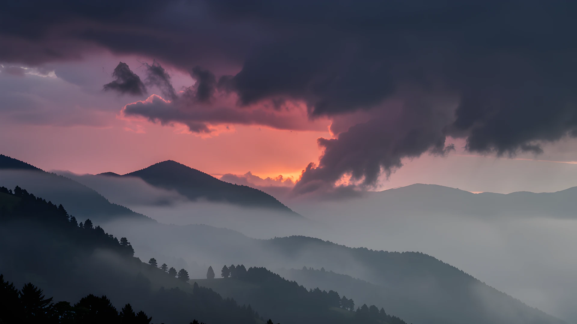 Mountain Storm Sunset