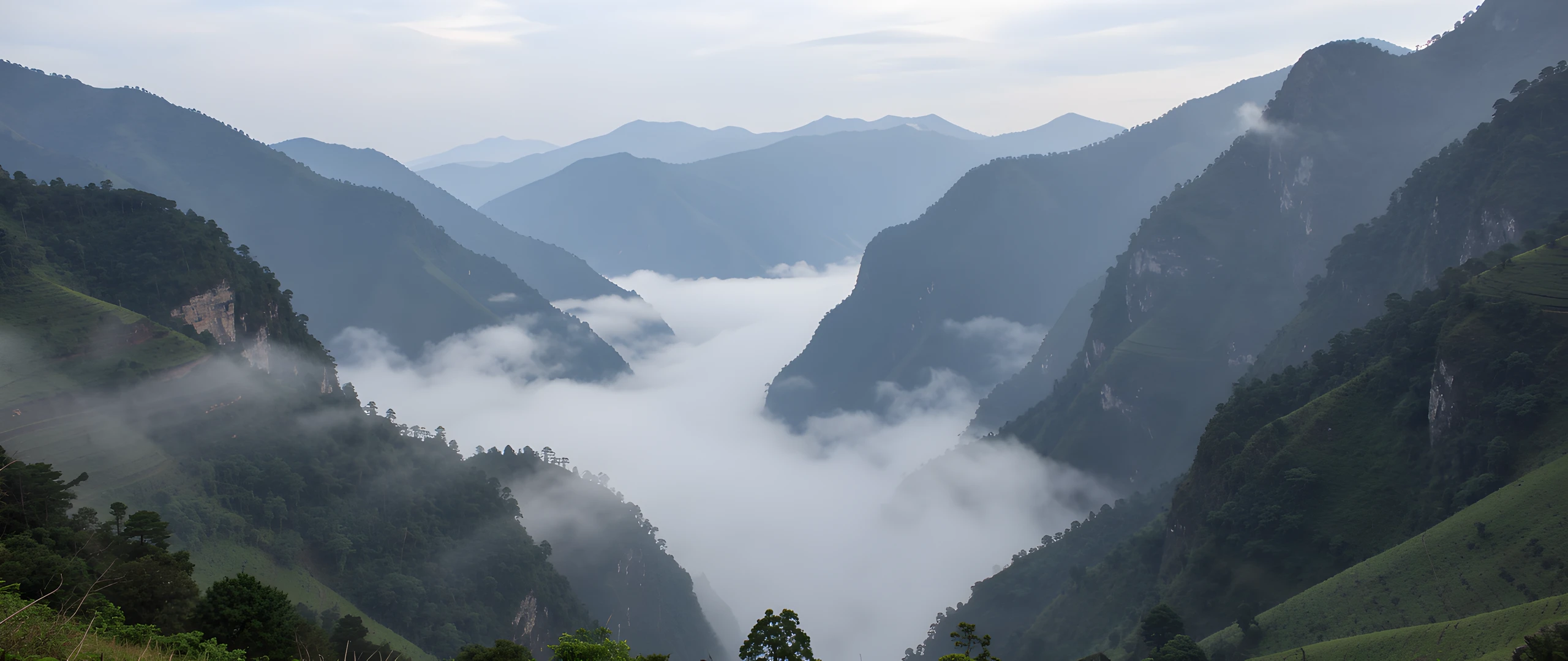 Misty Mountain Scene