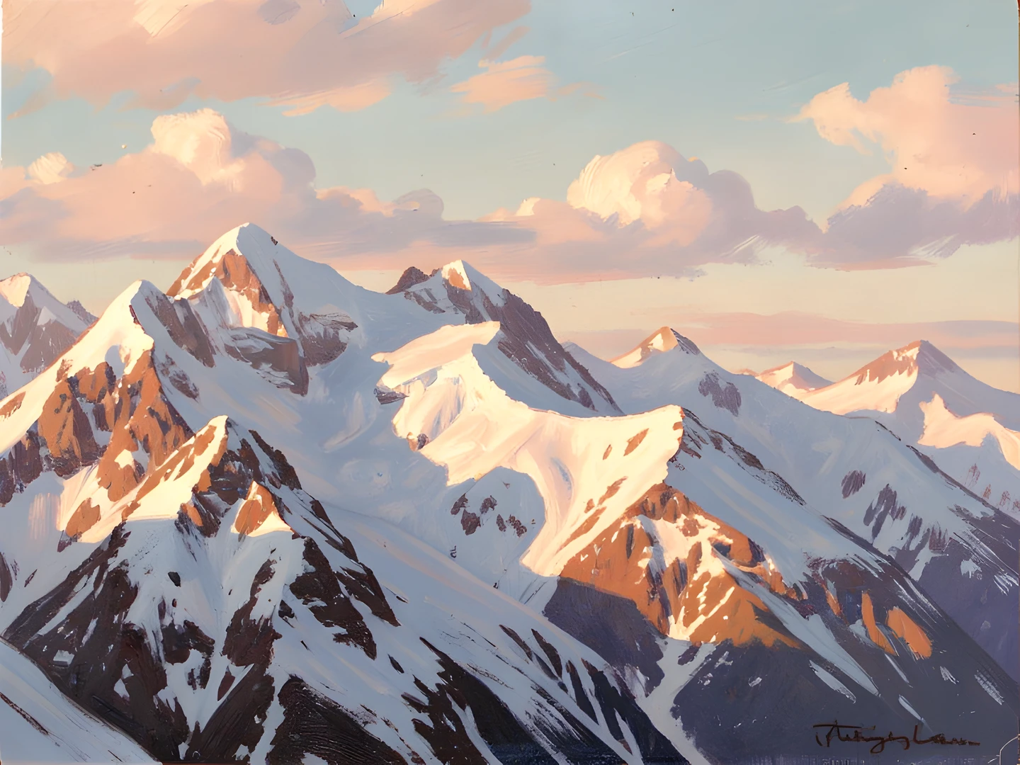Snowy Mountain Scene