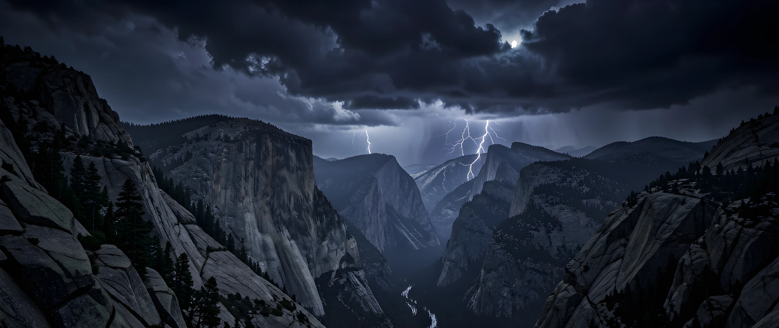 Stormy Cliff Night