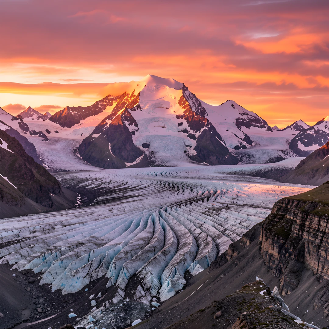 Frozen Alpine Peaks