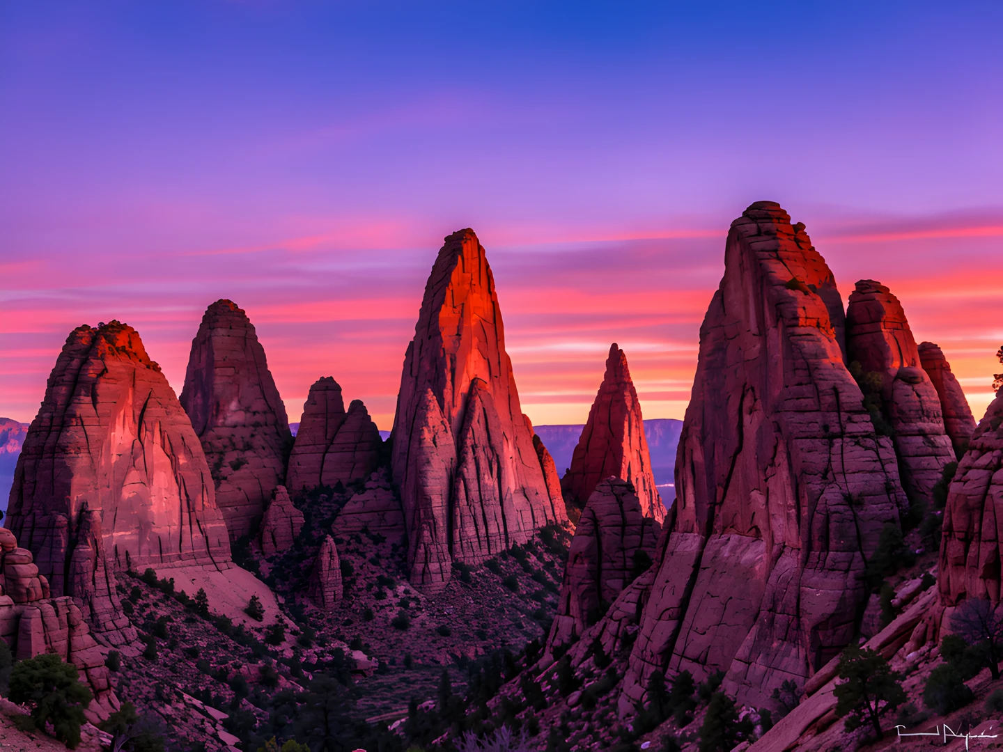 Twilight Rocky Peaks