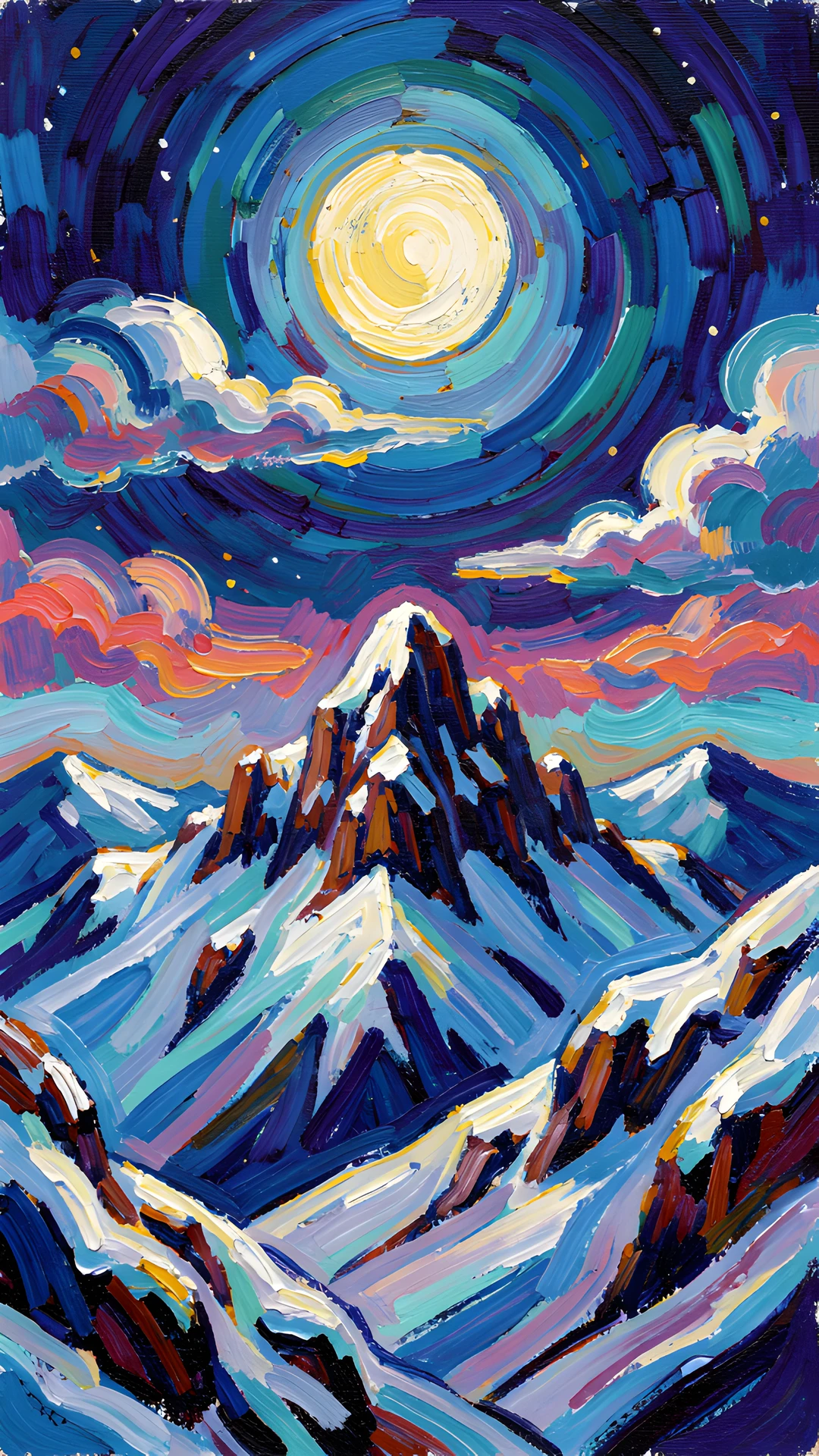 Impressionist Moonlit Landscape