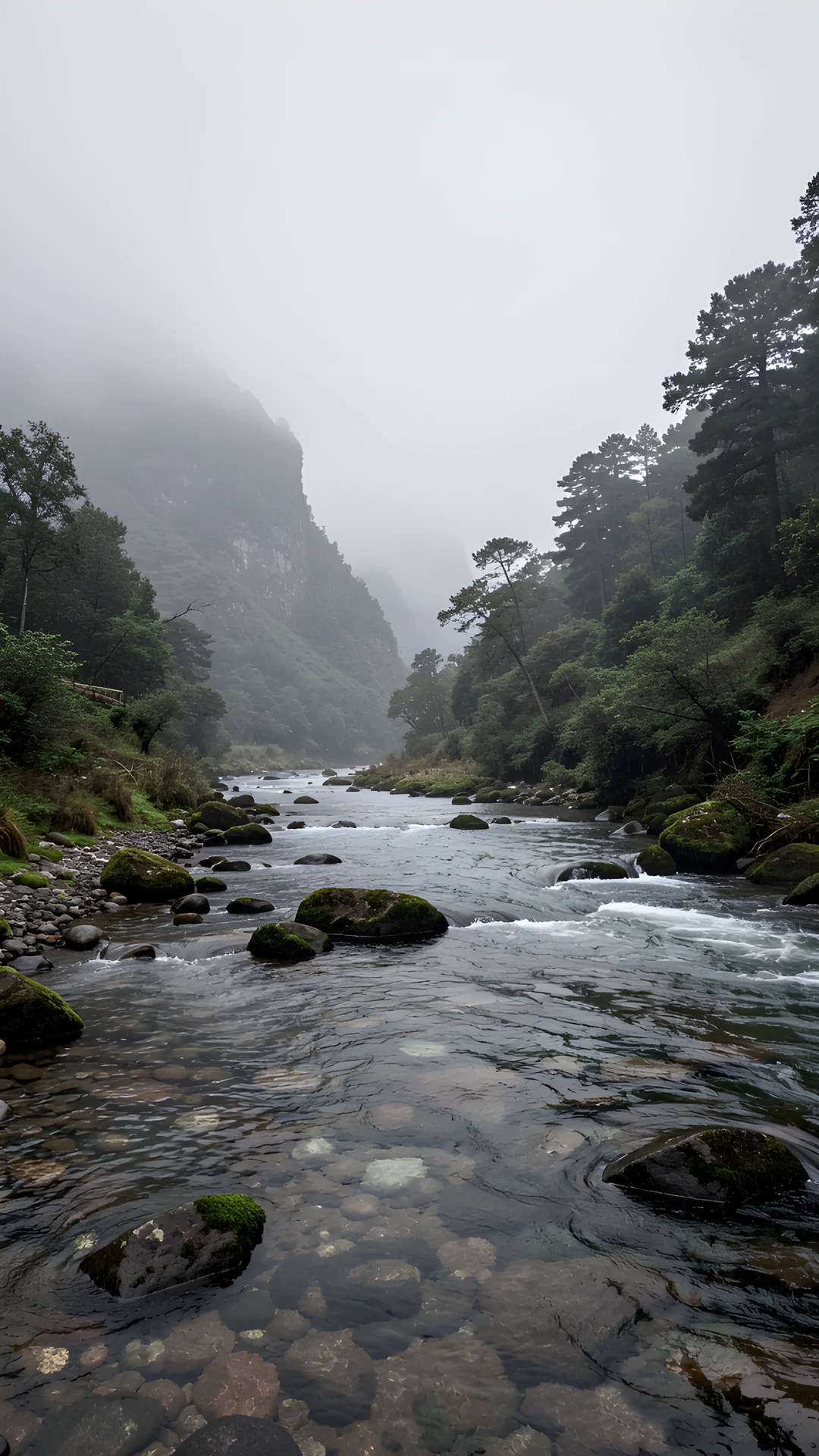 Misty Valley Scene