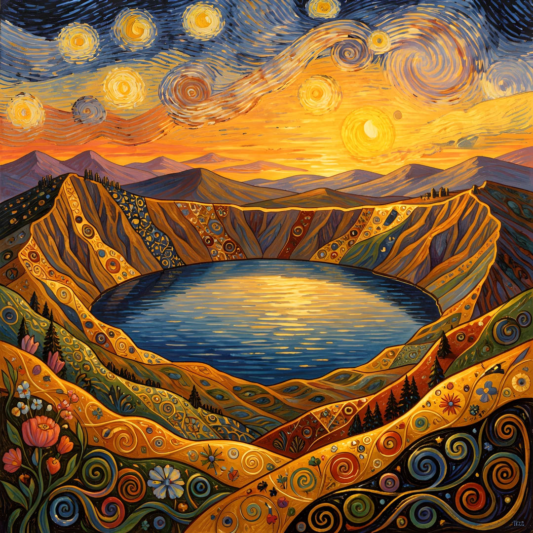 Golden Klimt Sunset