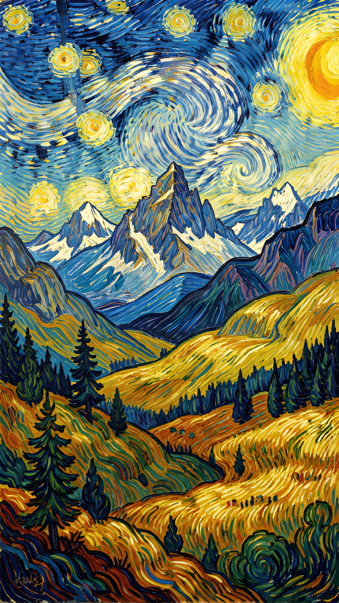 Starry Mountain Sky