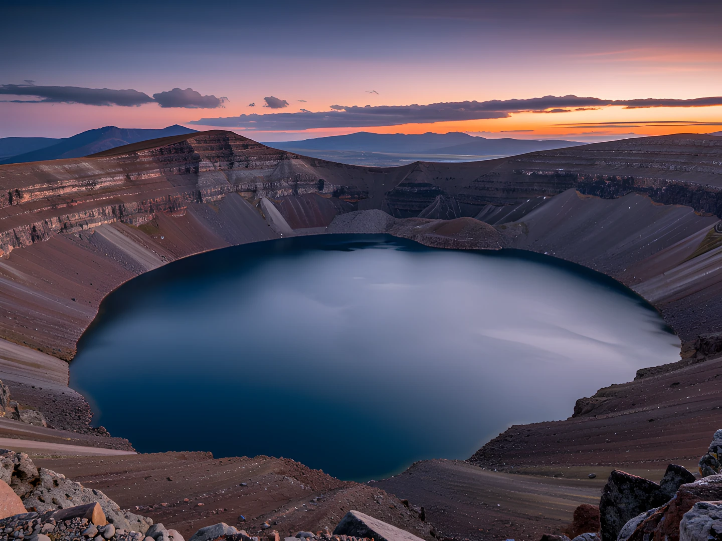 Volcanic Sunset Landscape