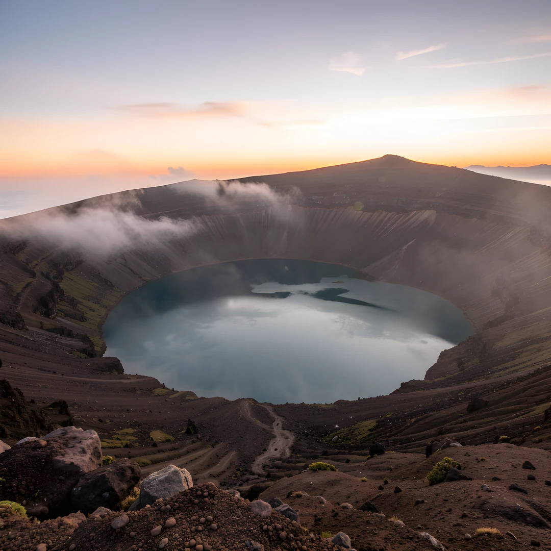 Misty Volcanic Dawn