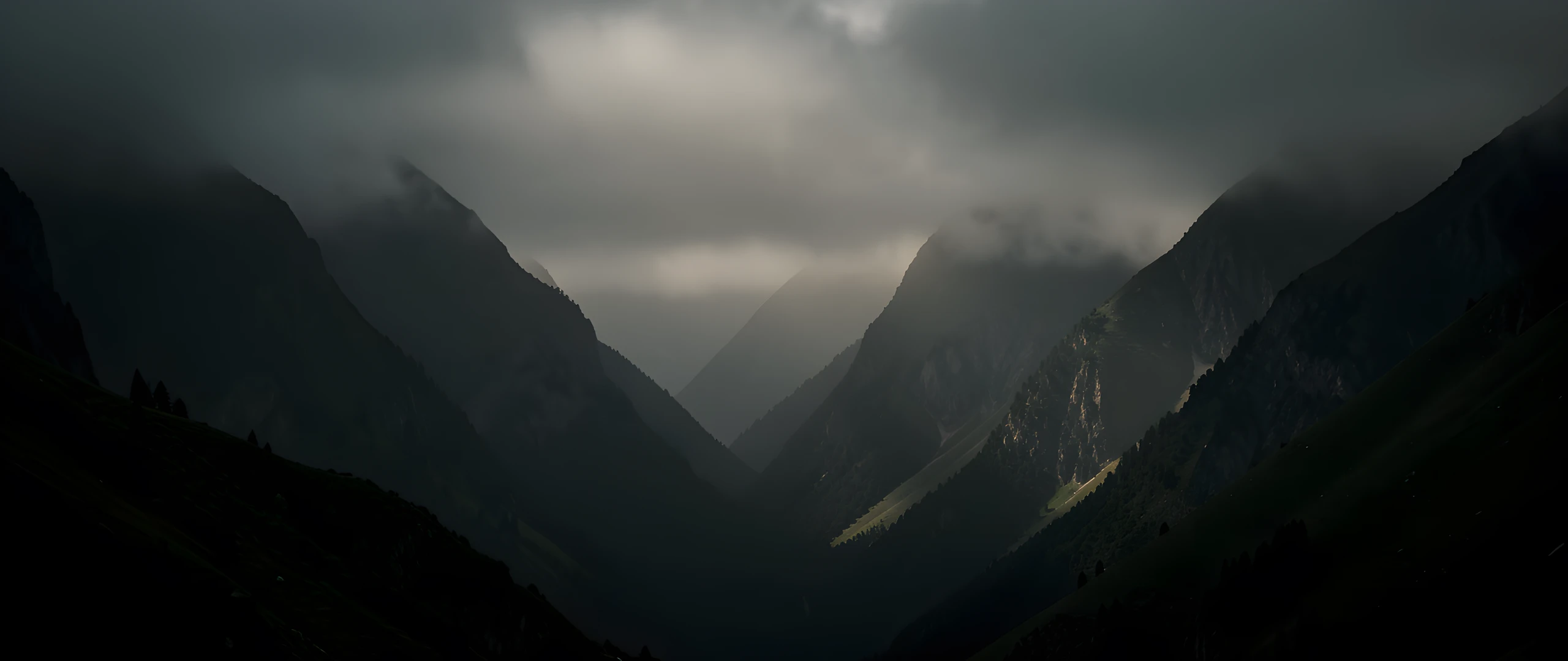Twilight Mountain Scene