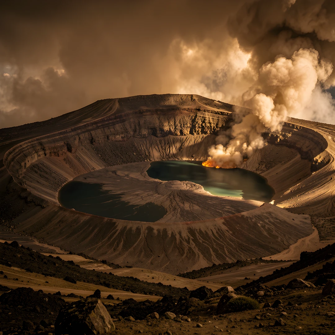 Dark Crater Landscape