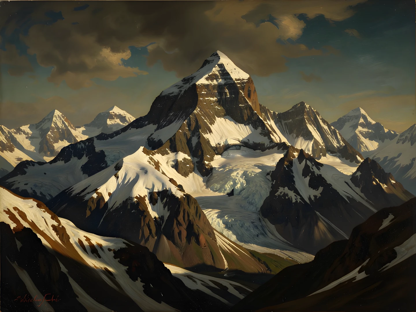 Snowy Mountain Peaks