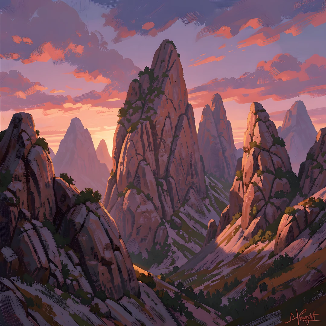 Moonlit Mountain Range