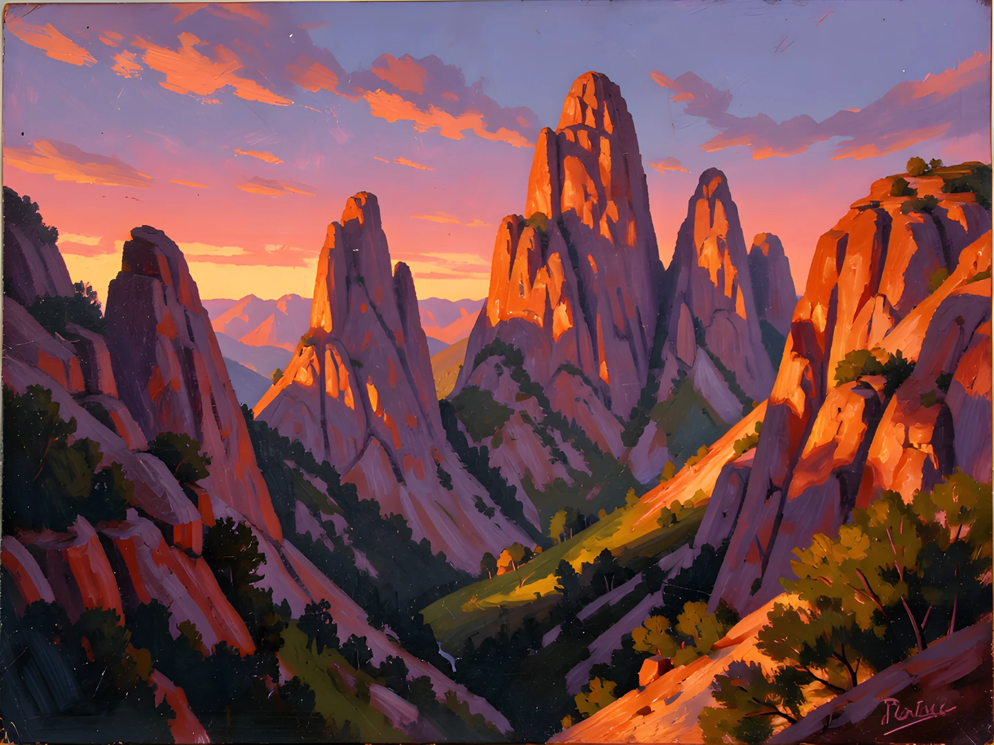 Twilight Rocky Peaks