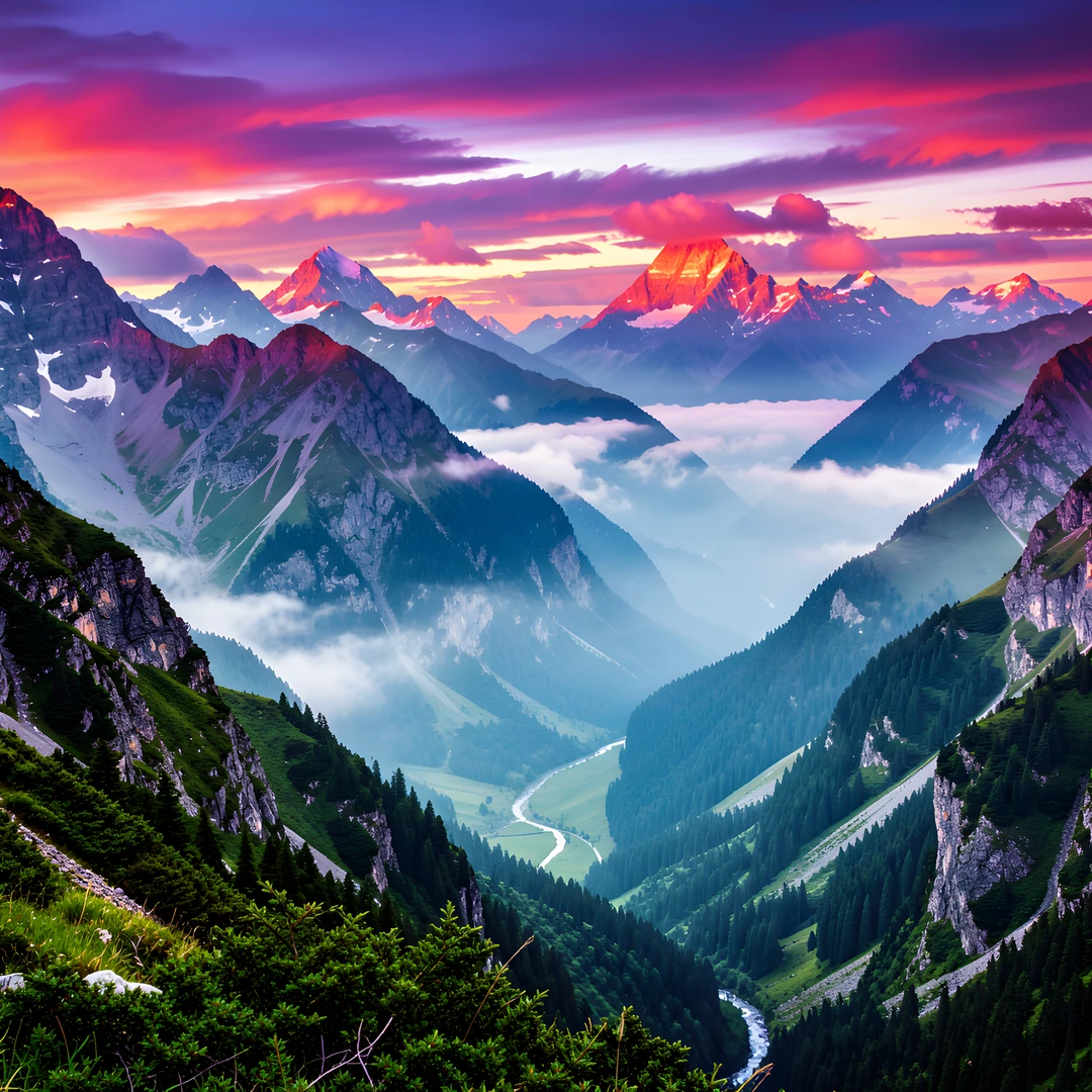 Misty Mountain Peaks