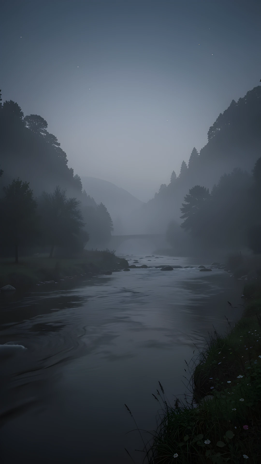 Moonlit Valley Night