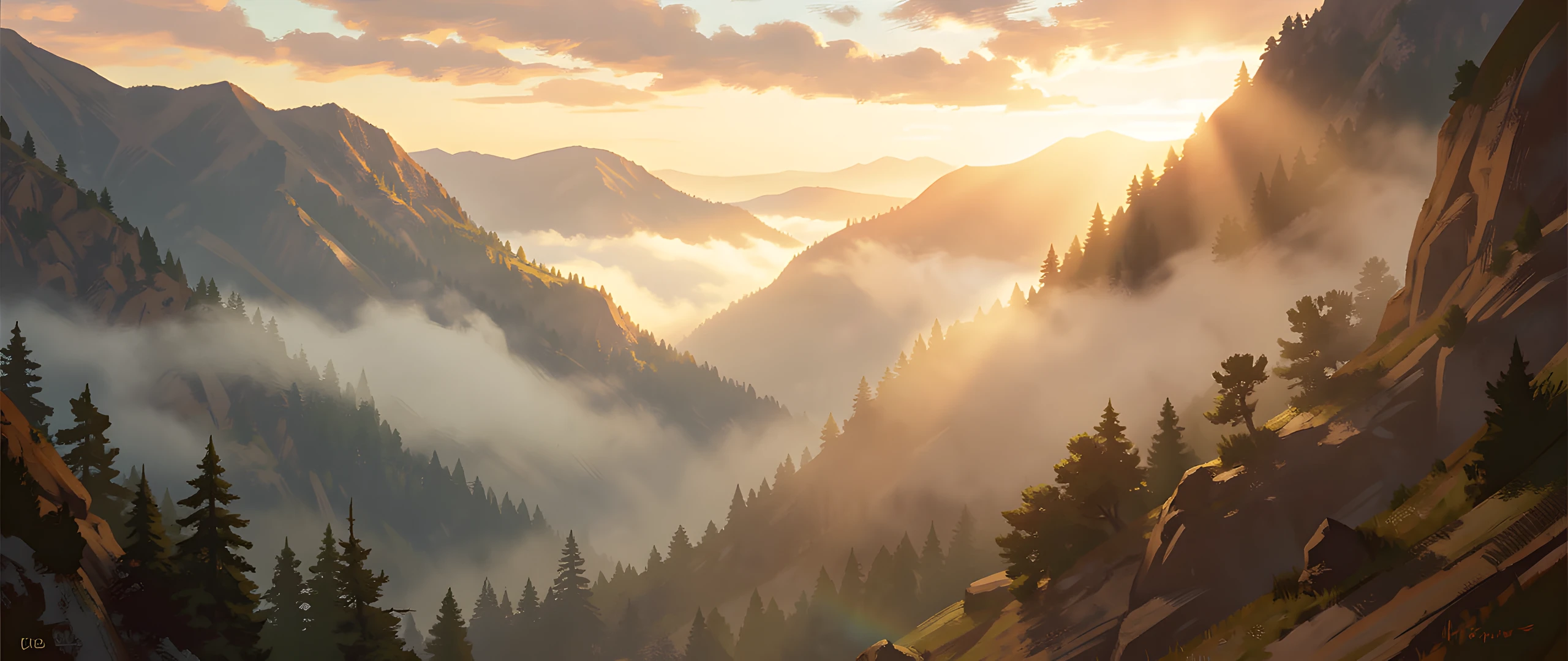 Morning Misty Peaks