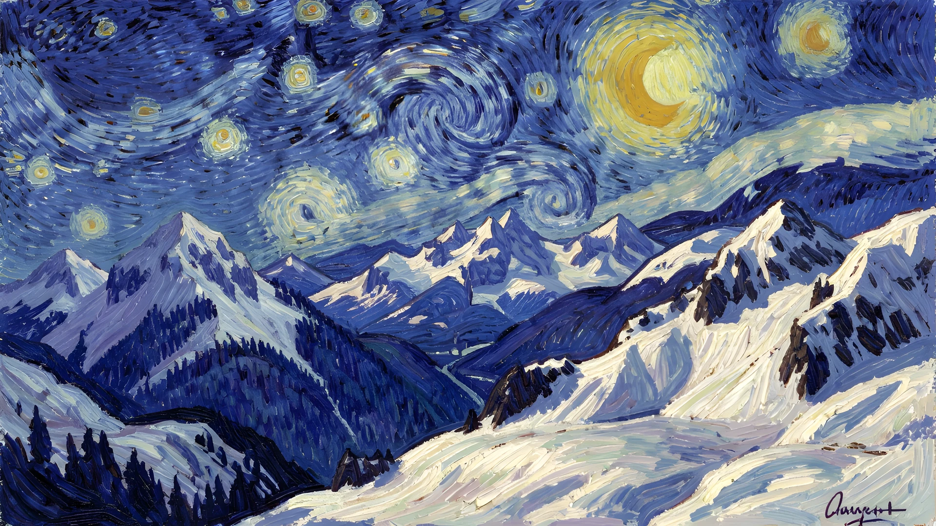 Impressionist Winter Scene
