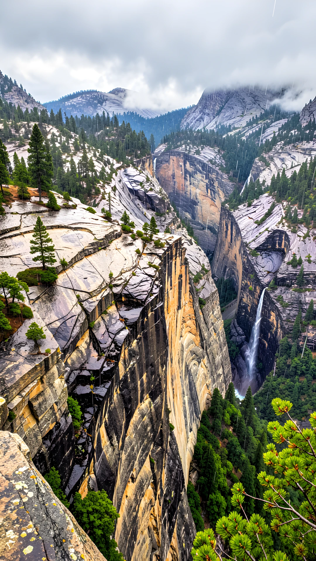 Rainy Cliff Scene
