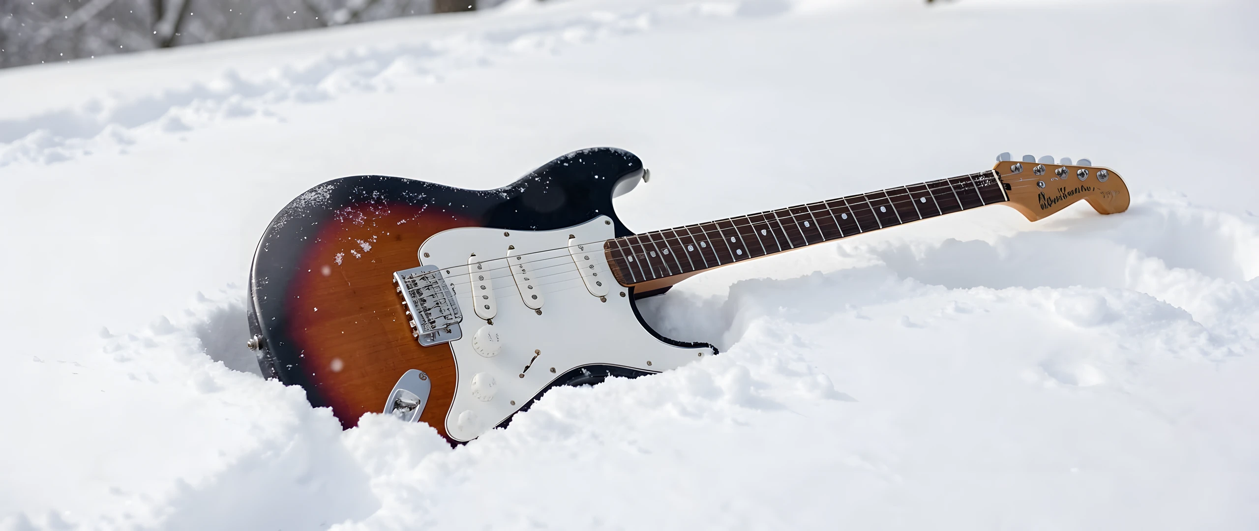 Winter Guitar Scene