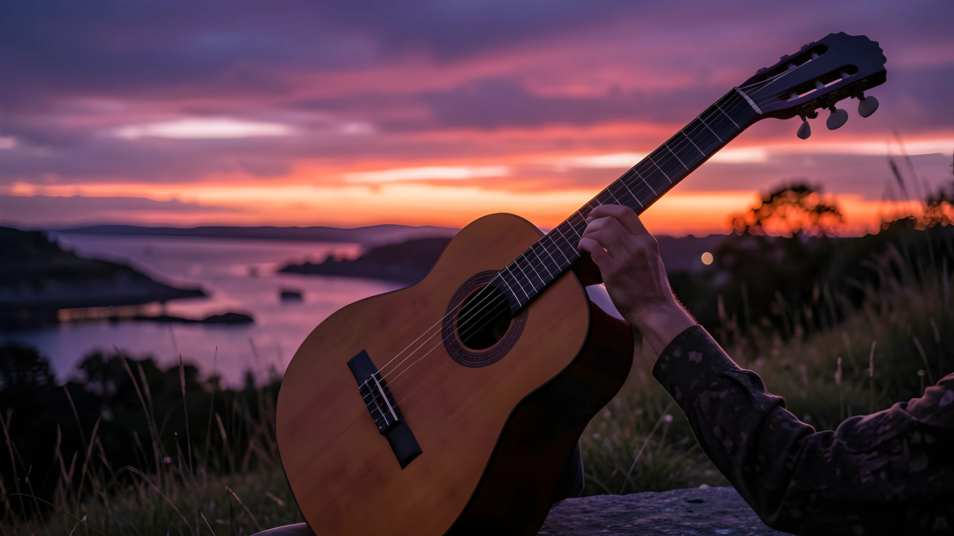 Guitarist Sunset Scene