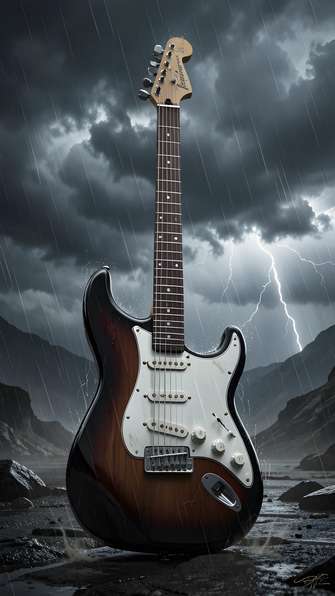 Darkened Guitar Strings