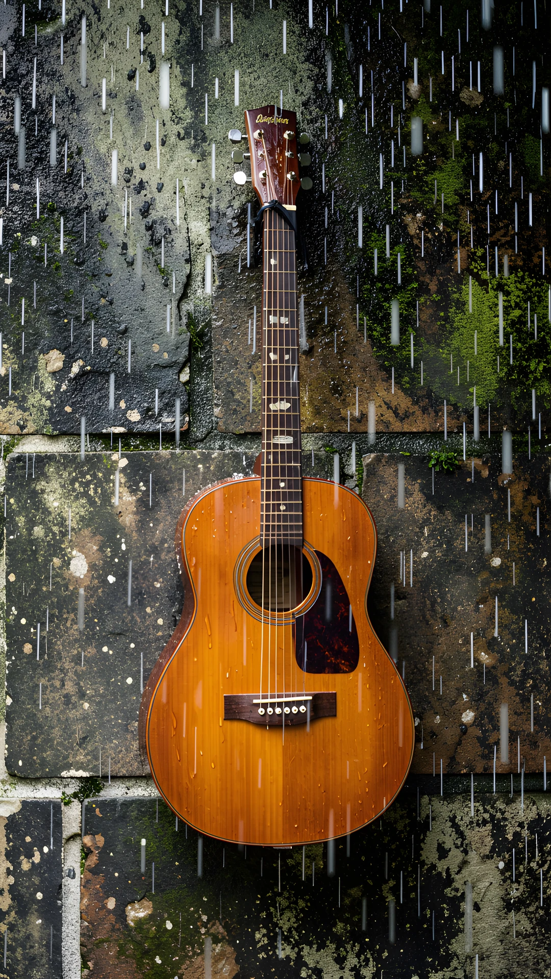 Rainy Guitar Scene