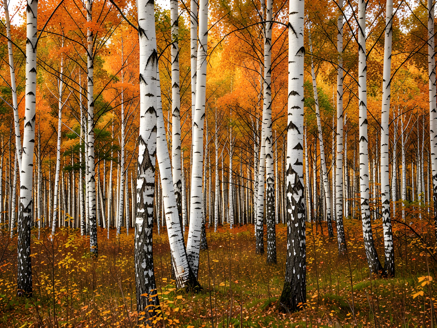 Golden Birch Trees