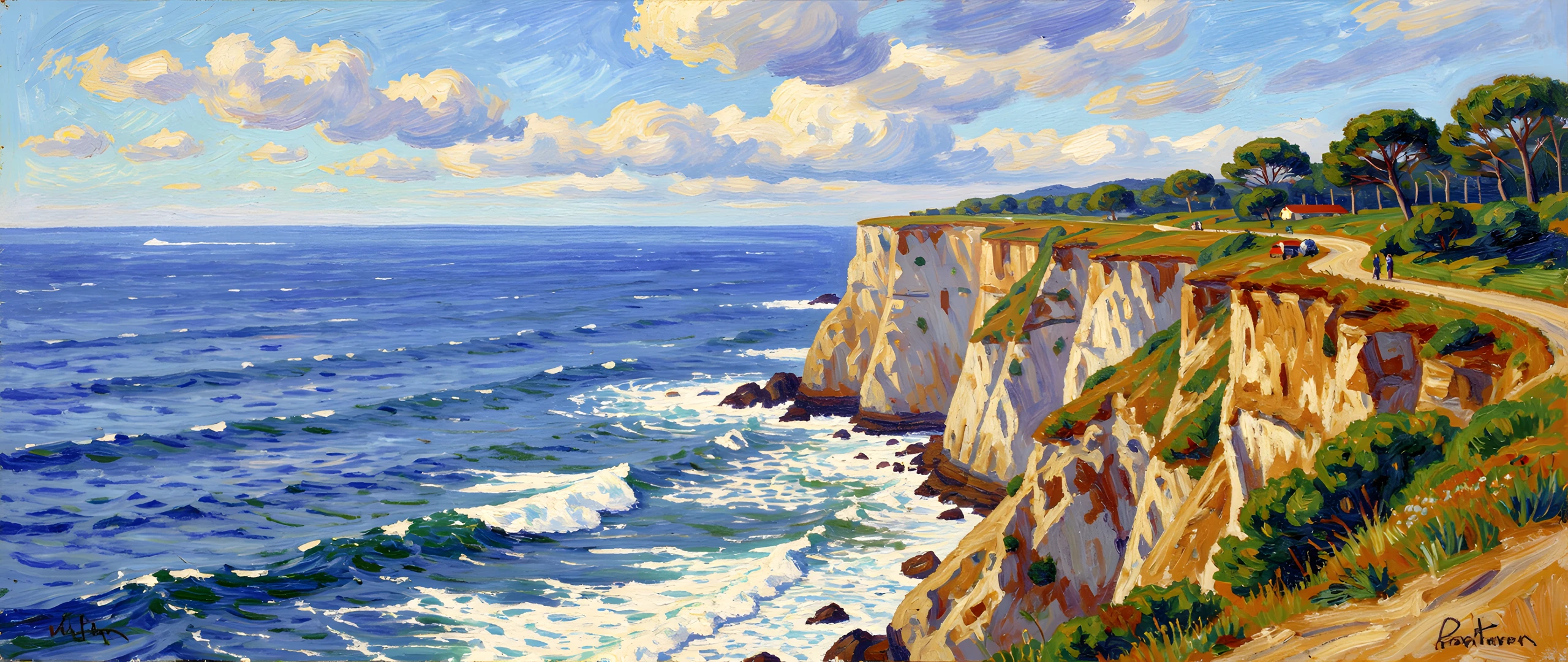 Impressionist Coastal Scene