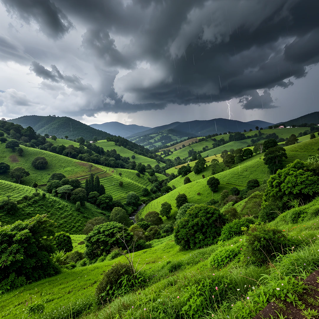 Stormy Valley Scene
