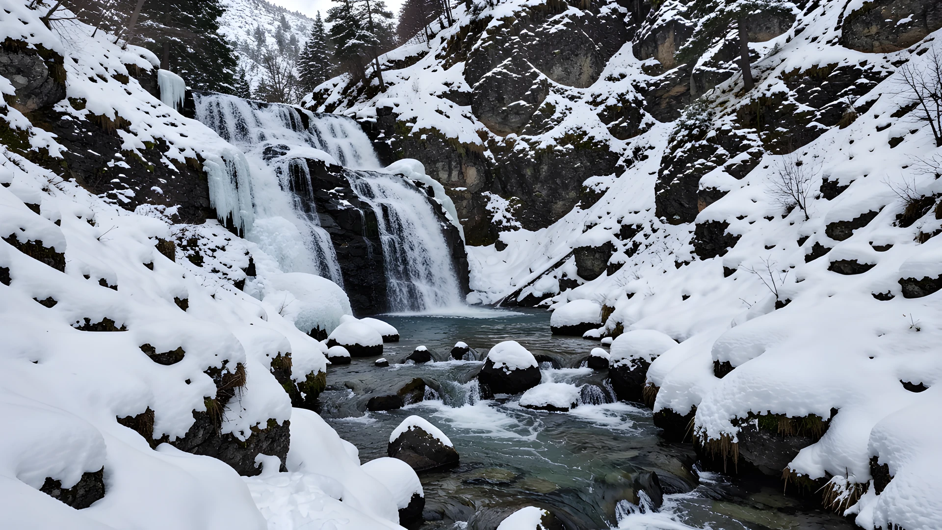 Frozen Mountain Falls