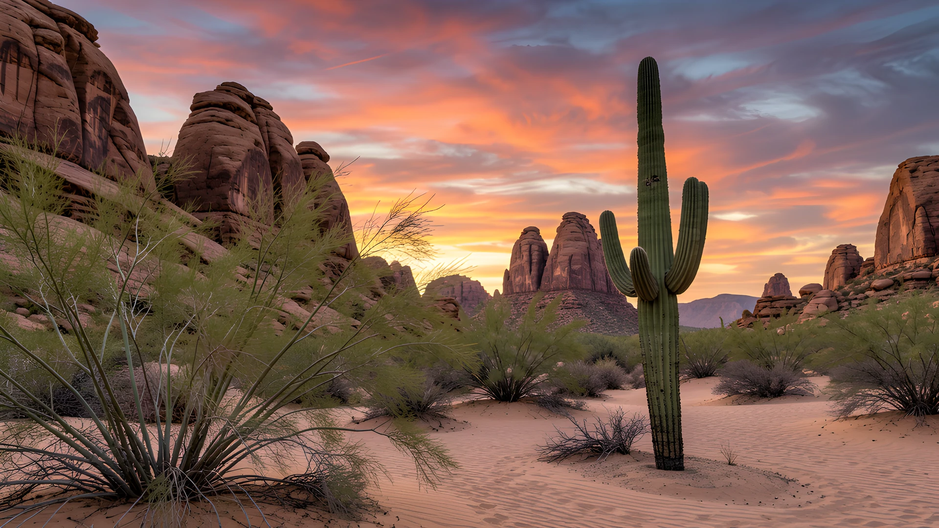 Desert Oasis Sunset