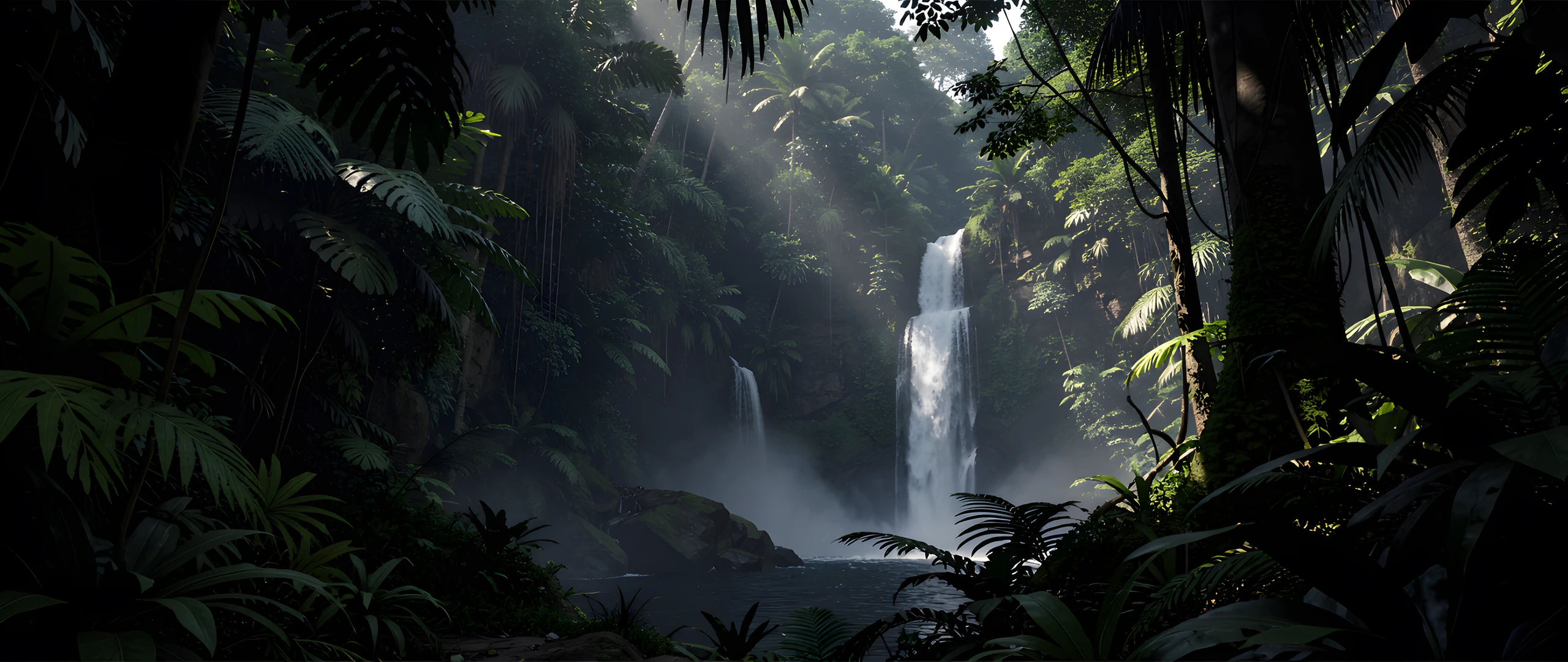 Dark Jungle Falls