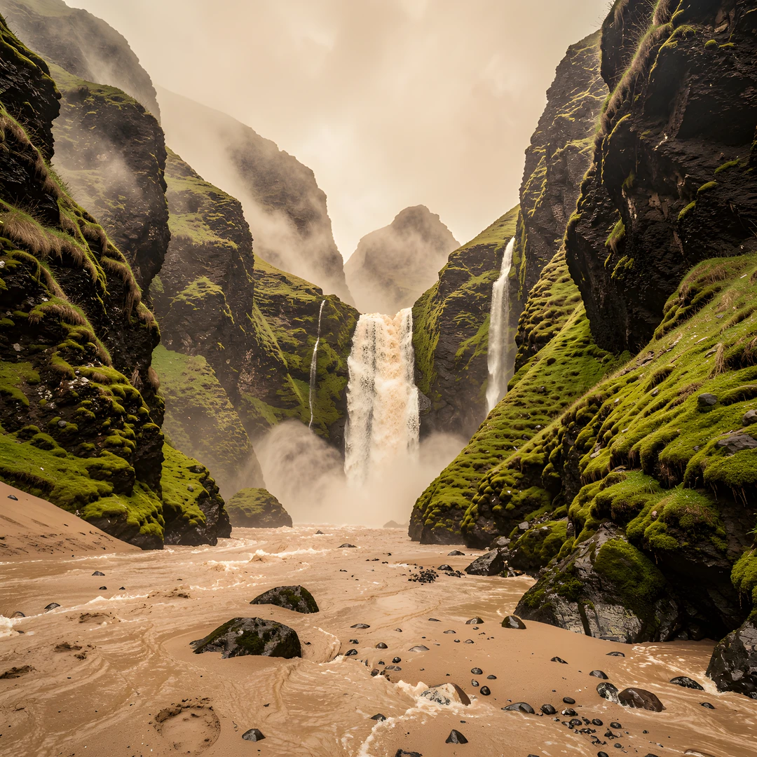 Misty Stormy Valley