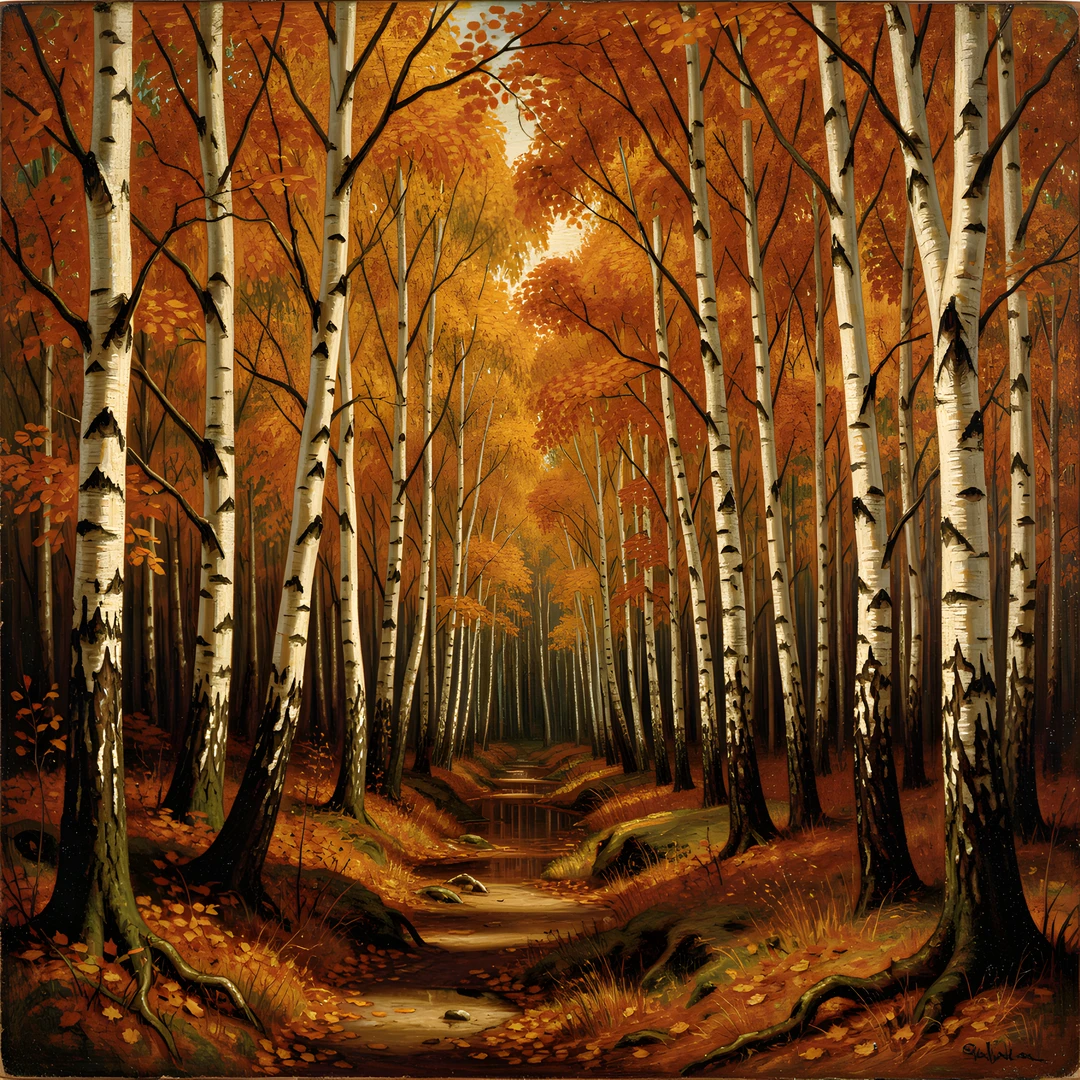 Birch Forest Scene