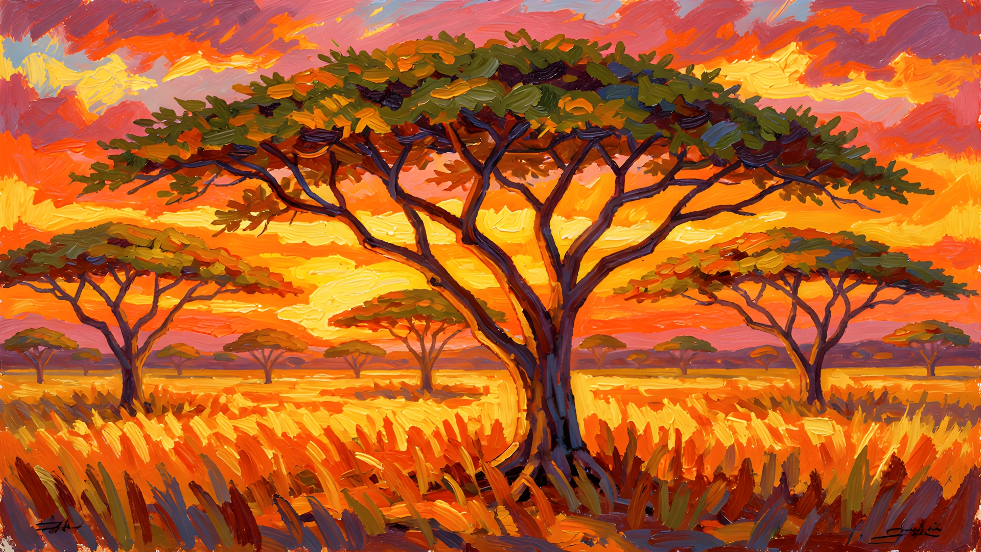 Savanna Sunset Scene