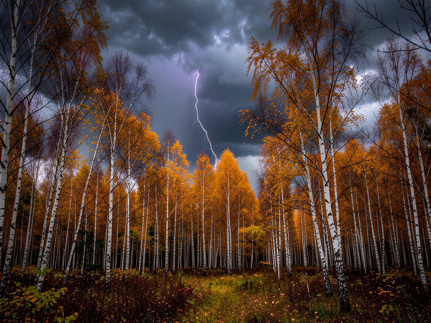 Birch Storm Night